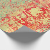 抽象美術の質の絵画のターコイズの赤い緑 ラッピングペーパー (角)
