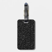 抽象美術を書く白黒ヴィンテージ ラゲッジタグ (裏面縦)