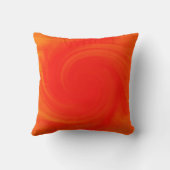 抽象美術を絵を描くオレンジおよび赤いレトロの渦巻 クッション (裏面)