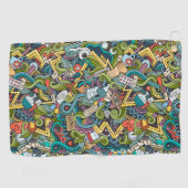 抽象美術医学アイコンパターン ゴルフタオル (横)