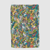 抽象美術医学アイコンパターン ゴルフタオル (正面)