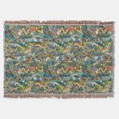 抽象美術医学アイコンパターン スローブランケット (正面)