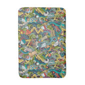 抽象美術医学アイコンパターン バスマット (正面縦)