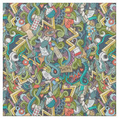 抽象美術医学アイコンパターン ファブリック (クローズアップ)