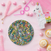 抽象美術医学アイコンパターン ペーパープレート (パーティー)