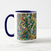 抽象美術医学アイコンパターン マグカップ (左)