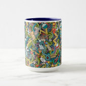 抽象美術医学アイコンパターン マグカップ (中央)