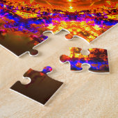 抽象美術|の金および紫色の曼荼羅 ジグソーパズル (側面)