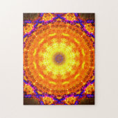 抽象美術|の金および紫色の曼荼羅 ジグソーパズル (縦)