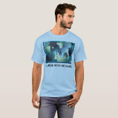抽象美術-馬-青い砂 Tシャツ (正面フル)