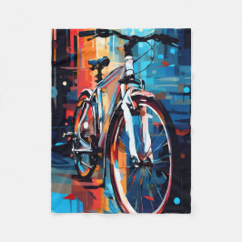 抽象自転車アートスローブランケット ADOMデザイン フリースブランケット