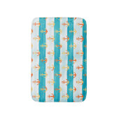 抽象芸術いかり：水色ストライプパターン。 バスマット (正面縦)