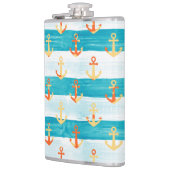 抽象芸術いかり:水色ストライプパターン。 フラスク (左)