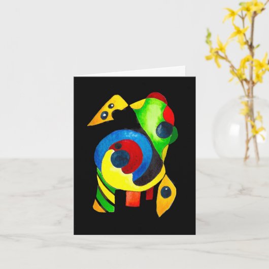 抽象芸術おめでとう カード (黄色い花)