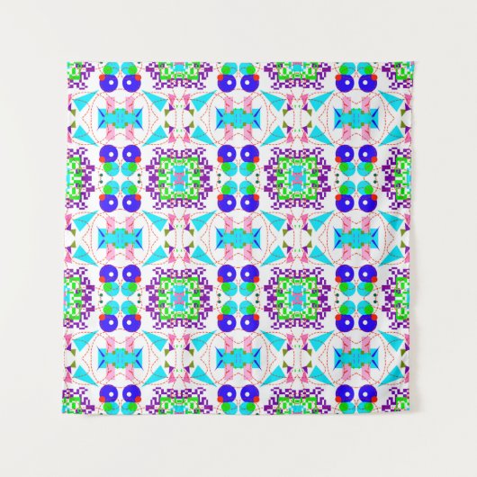 抽象芸術おもしろいの背景。カラーシェイプpattern.abs タペストリー (正面)