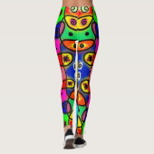 抽象芸術おもしろいカラフルレギンス レギンス (裏面)