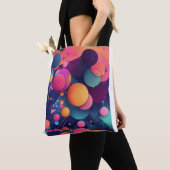 抽象芸術おもしろいカラフル漫画パターンバッグ トートバッグ (クローズアップ)