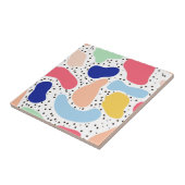 抽象芸術おもしろいモダンかわいい子供サマーシェイプ姿 タイル (側面)