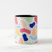 抽象芸術おもしろいモダンかわいい子供サマーシェイプ姿 ツートーンマグカップ (中央)