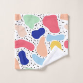 抽象芸術おもしろいモダンかわいい子供サマーシェイプ姿 バスタオルセット (ウォッシュタオル)