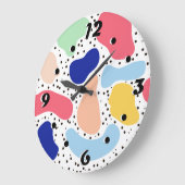 抽象芸術おもしろいモダンかわいい子供サマーシェイプ姿 ラージ壁時計 (傾斜)