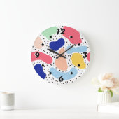 抽象芸術おもしろいモダンかわいい子供サマーシェイプ姿 ラージ壁時計 (ホーム)