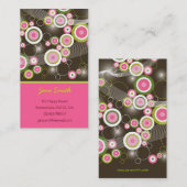 抽象芸術おもしろいレトロファンキーのピンク円プロファイルカード 名刺 (正面/裏面)