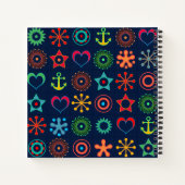 抽象芸術おもしろい形状レトロデザインプリント ノートブック (裏面)