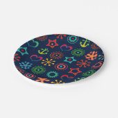 抽象芸術おもしろい形状レトロデザインプリント ペーパープレート (アングル)