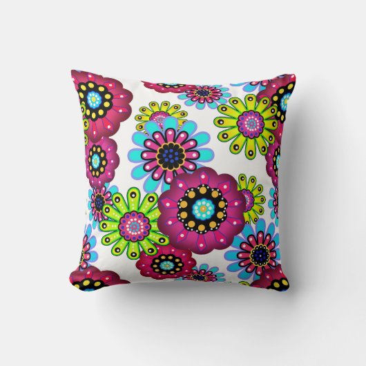 抽象芸術おもしろい漫画の花フローラキッズscanduav クッション (正面)