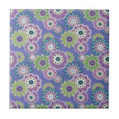 抽象芸術おもしろい漫画の花フローラキッズscanduav タイル (正面)