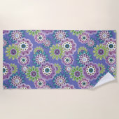 抽象芸術おもしろい漫画の花フローラキッズscanduav ビーチタオル (正面)