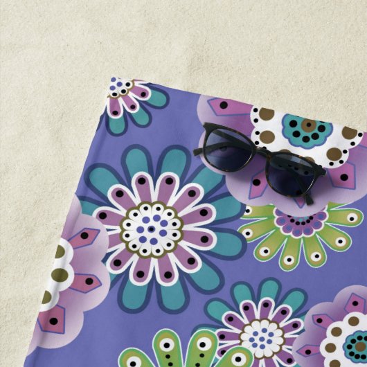 抽象芸術おもしろい漫画の花フローラキッズscanduav ビーチタオル (インサイチュ)