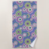 抽象芸術おもしろい漫画の花フローラキッズscanduav ビーチタオル (正面)