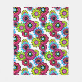 抽象芸術おもしろい漫画の花フローラキッズscanduav フリースブランケット (正面)