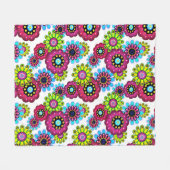 抽象芸術おもしろい漫画の花フローラキッズscanduav フリースブランケット (正面(横))