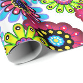 抽象芸術おもしろい漫画の花フローラキッズscanduav ラッピングペーパー (ロールコーナー)