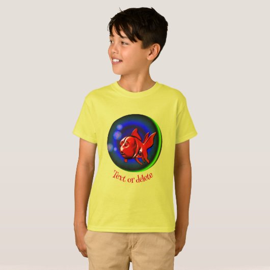 抽象芸術おもしろい金魚パーソナライズされた Tシャツ (正面フル)