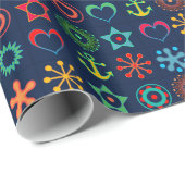 抽象芸術おもしろい，図形，レトロ ラッピングペーパー (ロールコーナー)