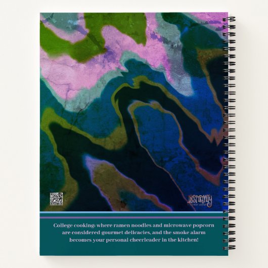 抽象芸術お気に入りのカレッモダンジグリーンレシピ ノートブック (裏面)