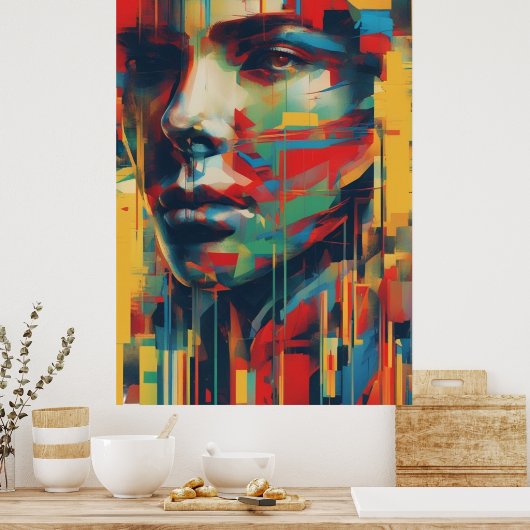 抽象芸術お洒落アートレディーオブアートデジタル ポスター (キッチン)