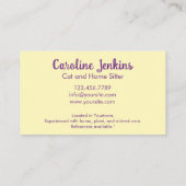 抽象芸術お洒落カラフルネコイラストレーション 名刺 (裏面)