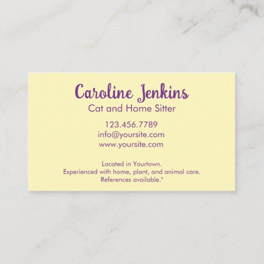 抽象芸術お洒落カラフルネコイラストレーション 名刺 (裏面)