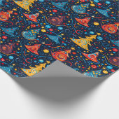 抽象芸術お洒落クリスマスツリー ラッピングペーパー (角)