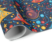 抽象芸術お洒落クリスマスツリー ラッピングペーパー (ロールコーナー)