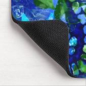 抽象芸術お洒落シーホースブルーティール(緑がかった色)グリーンフローラ マウスパッド (コーナー)