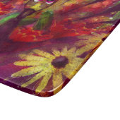 抽象芸術お洒落トルコフローラ赤黄 カッティングボード (角)