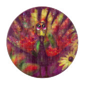 抽象芸術お洒落トルコフローラ赤黄 カッティングボード (正面)