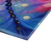 抽象芸術お洒落ドラゴンフライフローラティール（緑がかった色）ブルーピンク カッティングボード (角)