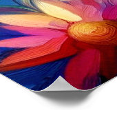 抽象芸術お洒落ドラゴンフライフローラティール(緑がかった色)ブルーピンク ポスター (角)